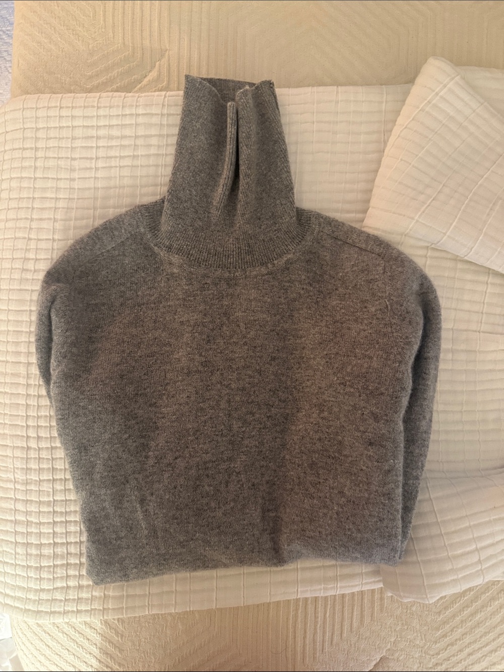 Quince Grey Turtleneck Sweater - Soft Knit Pullover